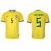 Cheap Brazil Casemiro #5 Home Football Shirt World Cup 2022 Short Sleeve